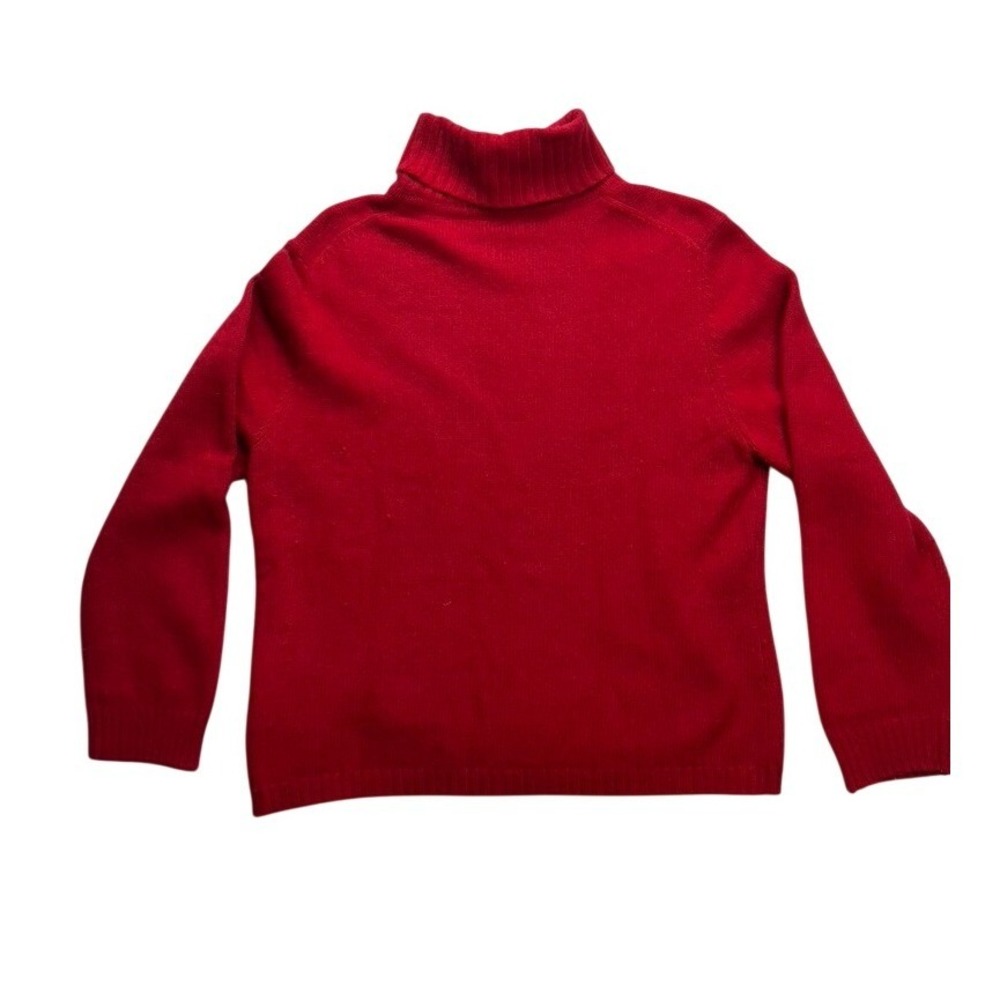 Vintage B Moss Stanley Blacker Angora Sweater Red Turtleneck Japan Womens L Cozy